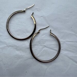 Elegant Sterling Silver (gold plating) Hoop Earrings